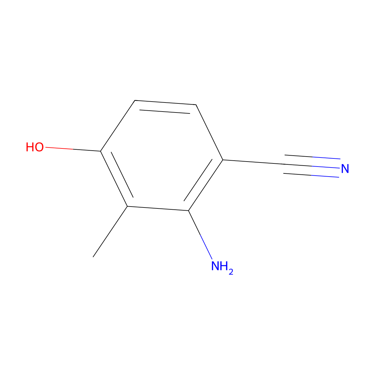2-Amino-4-hydroxy-3-methylbenzonitrile molecular structure, CAS 102569-26-6