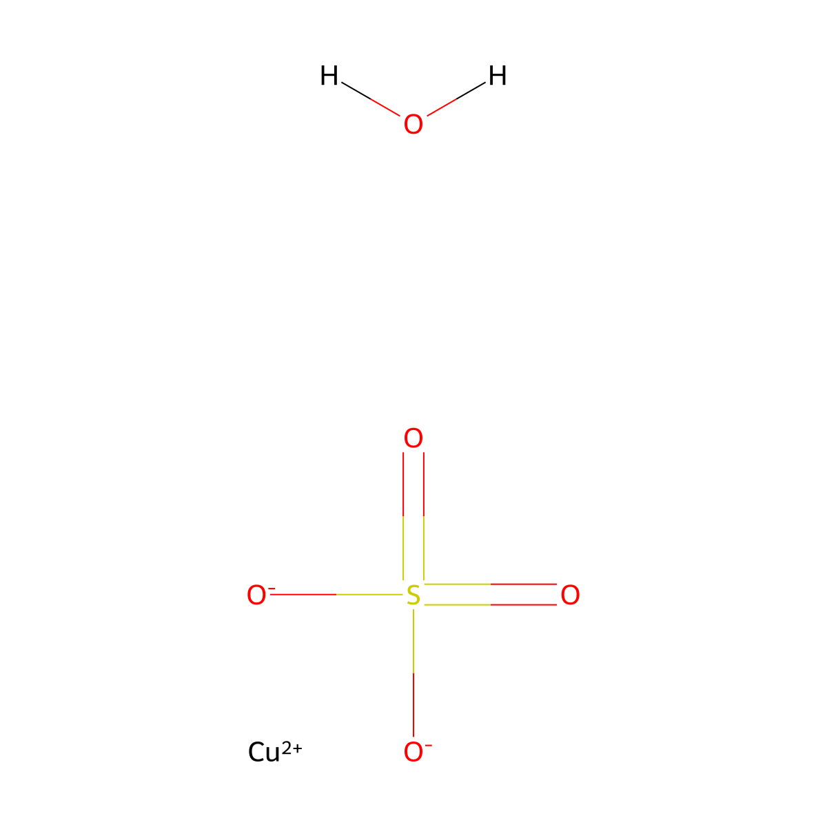 Cupric sulfate monohydrate molecular structure, CAS 10257-54-2