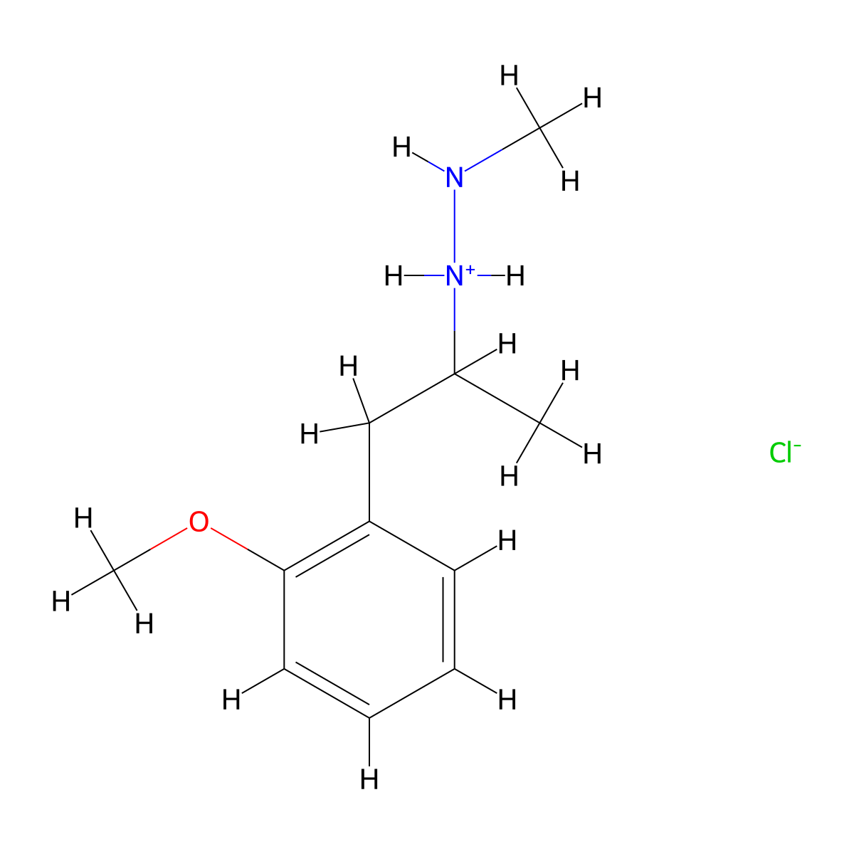 Hydrazine, 1-(o-methoxy-alpha-methylphenethyl)-1-methyl-, hydrochloride molecular structure, CAS 102570-89-8