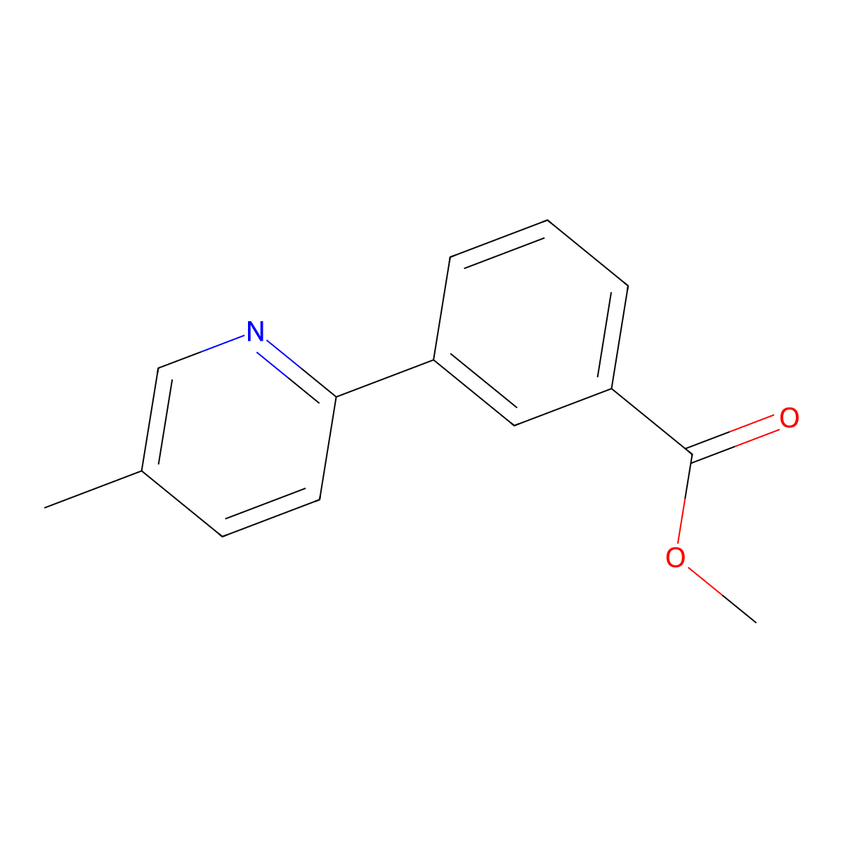 Methyl 3-(5-methylpyridin-2-yl)benzoate molecular structure, CAS 1025700-08-6