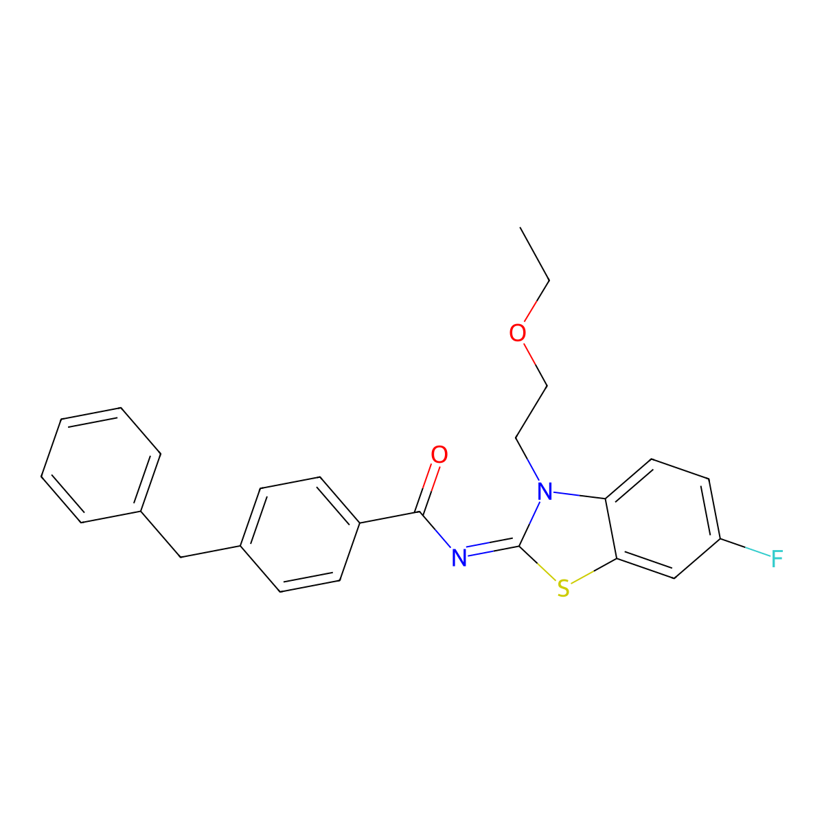 (Z)-4-benzyl-N-(3-(2-ethoxyethyl)-6-fluorobenzo[d]thiazol-2(3H)-ylidene)benzamide molecular structure, CAS 1025703-69-8