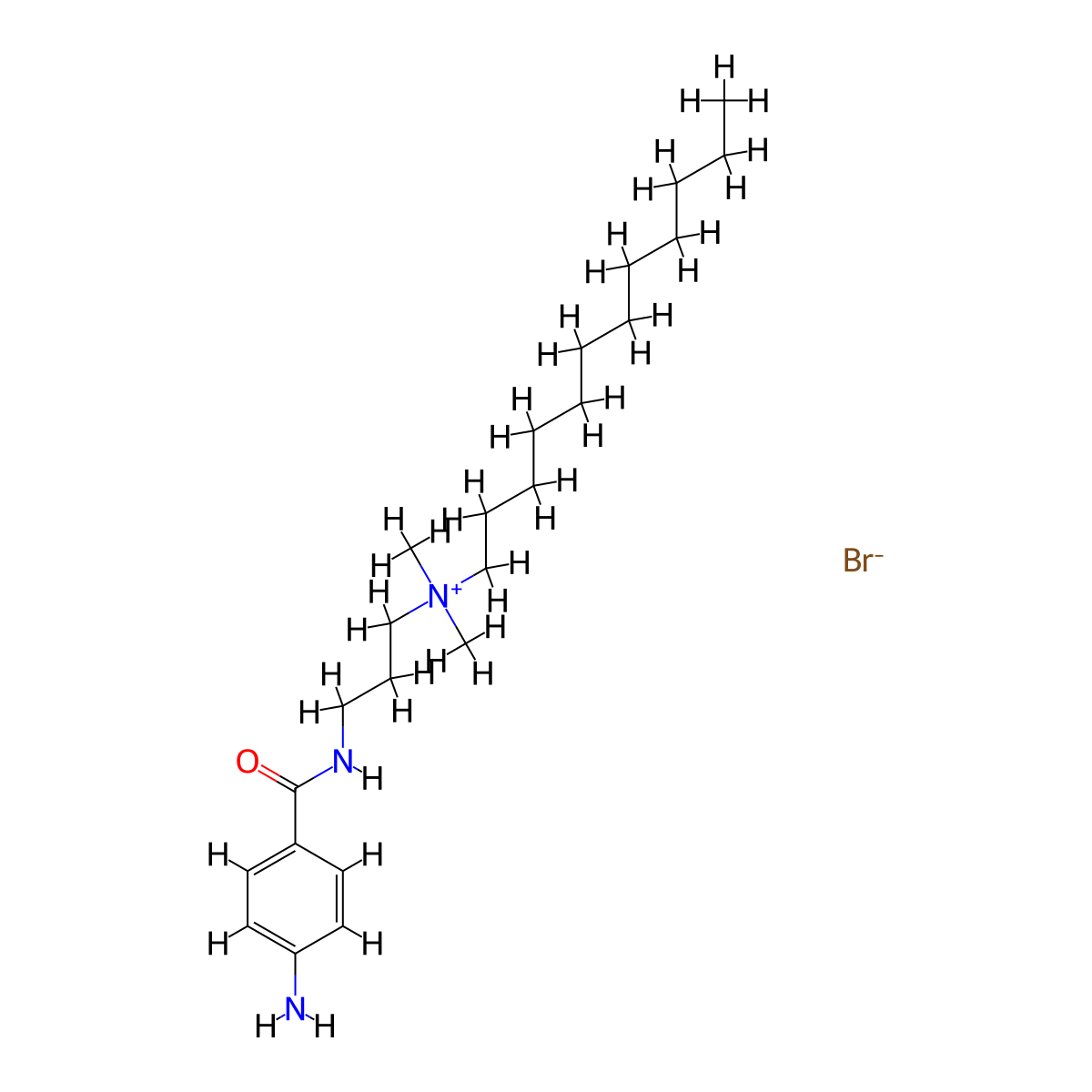 Ammonium, dimethyldodecyl(3-(p-aminobenzamido)propyl)-, bromide molecular structure, CAS 102571-25-5