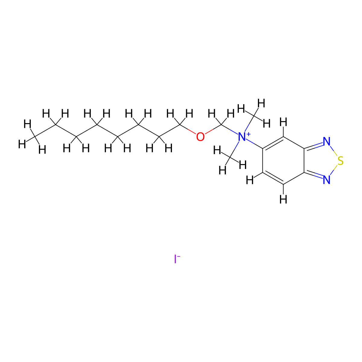 Ammonium, (2,1,3-benzothia(S IV)diazol-5-yl)dimethyloctyloxymethyl-, iodide molecular structure, CAS 102571-37-9