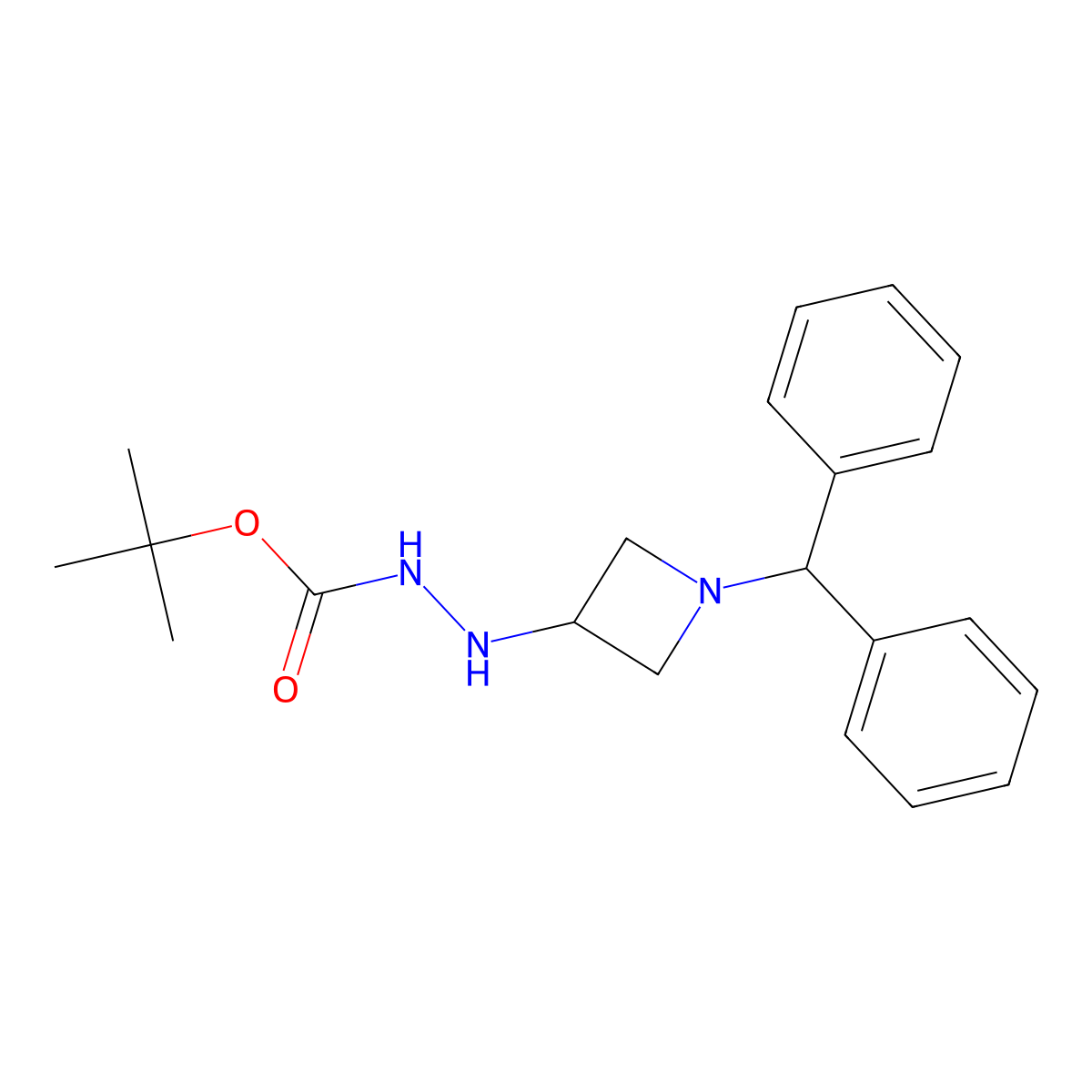 Tert-butyl 2-(1-benzhydrylazetidin-3-yl)hydrazinecarboxylate molecular structure, CAS 1025713-57-8