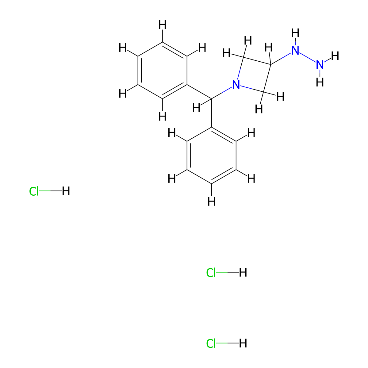 1-(Diphenylmethyl)-3-hydrazinylazetidine trihydrochloride molecular structure, CAS 1025713-58-9
