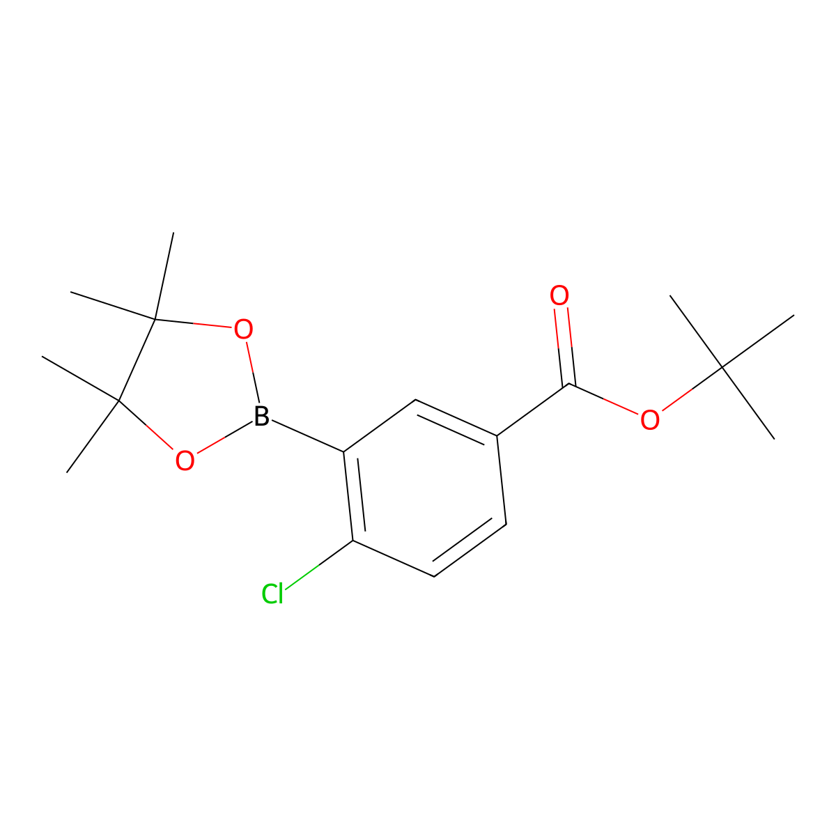 Tert-butyl 4-chloro-3-(4,4,5,5-tetramethyl-1,3,2-dioxaborolan-2-YL)benzoate molecular structure, CAS 1025718-75-5