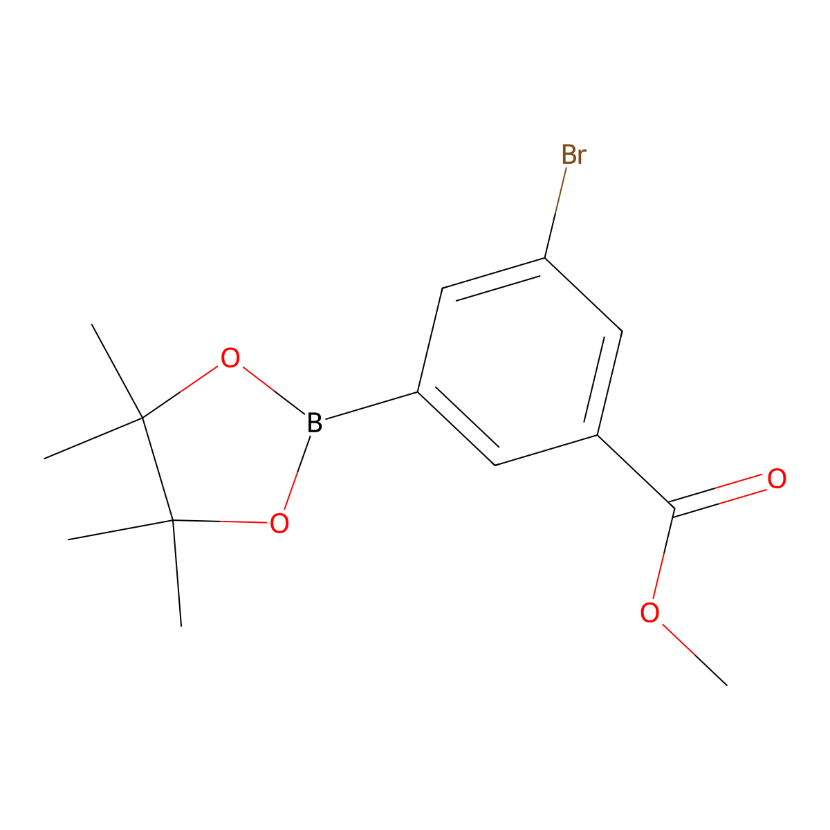Methyl 3-bromo-5-(4,4,5,5-tetramethyl-1,3,2-dioxaborolan-2-YL)benzoate molecular structure, CAS 1025718-78-8