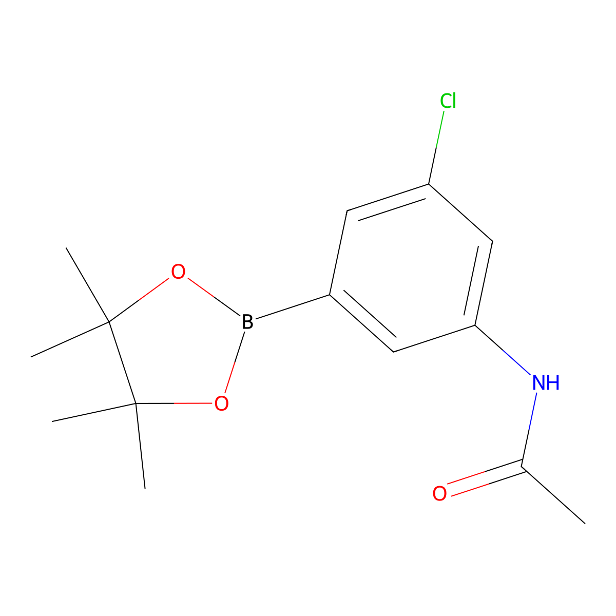 N-(3-Chloro-5-(4,4,5,5-tetramethyl-1,3,2-dioxaborolan-2-YL)phenyl)acetamide molecular structure, CAS 1025718-81-3