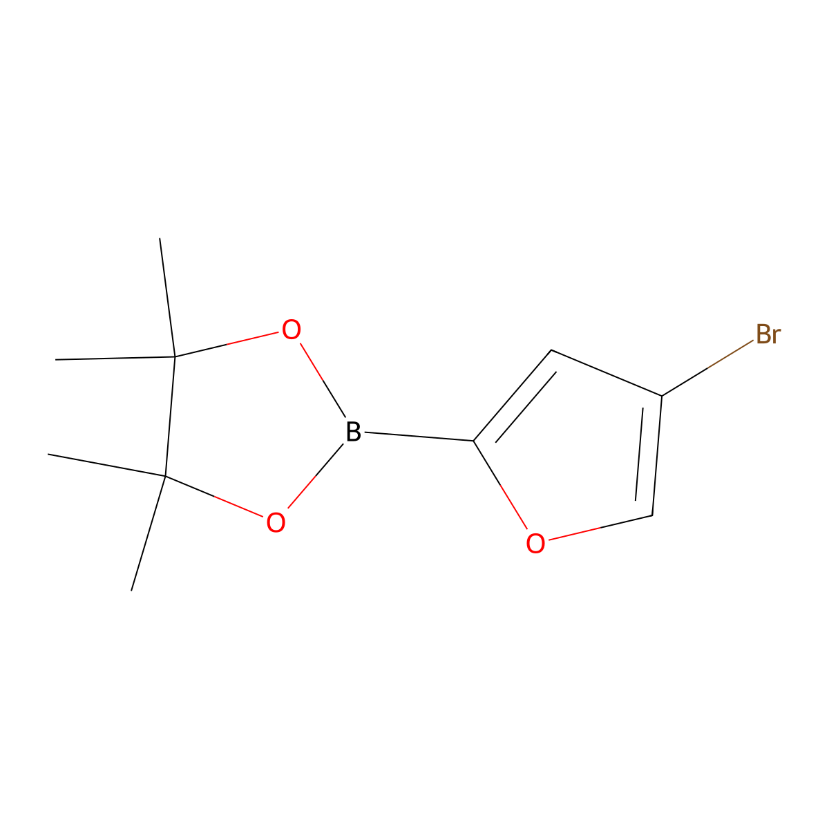 2-(4-Bromofuran-2-YL)-4,4,5,5-tetramethyl-1,3,2-dioxaborolane molecular structure, CAS 1025719-11-2