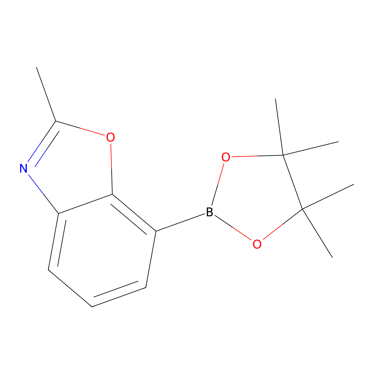 2-Methyl-7-(4,4,5,5-tetramethyl-1,3,2-dioxaborolan-2-yl)-1,3-benzoxazole molecular structure, CAS 1025719-20-3