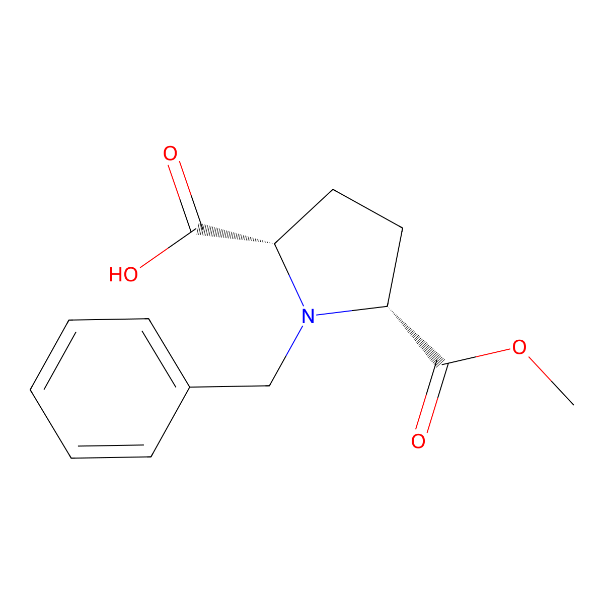 (2S,5R)-1-Benzyl-5-(methoxycarbonyl)pyrrolidine-2-carboxylic acid molecular structure, CAS 102572-59-8