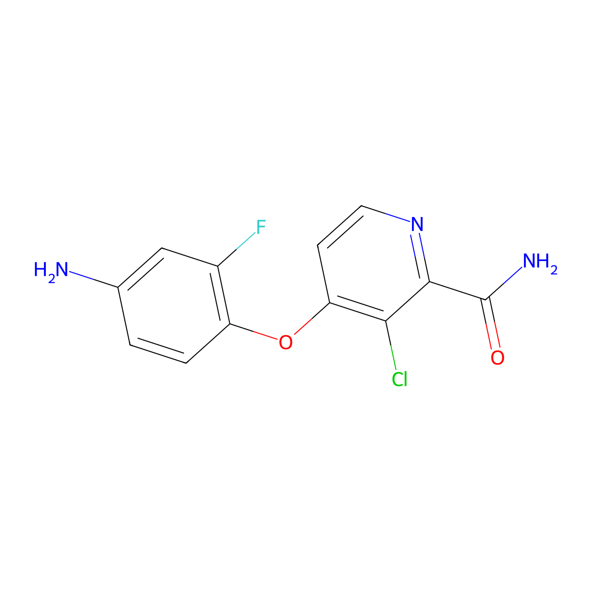 4-(4-Amino-2-fluorophenoxy)-3-chloropicolinamide molecular structure, CAS 1025721-01-0