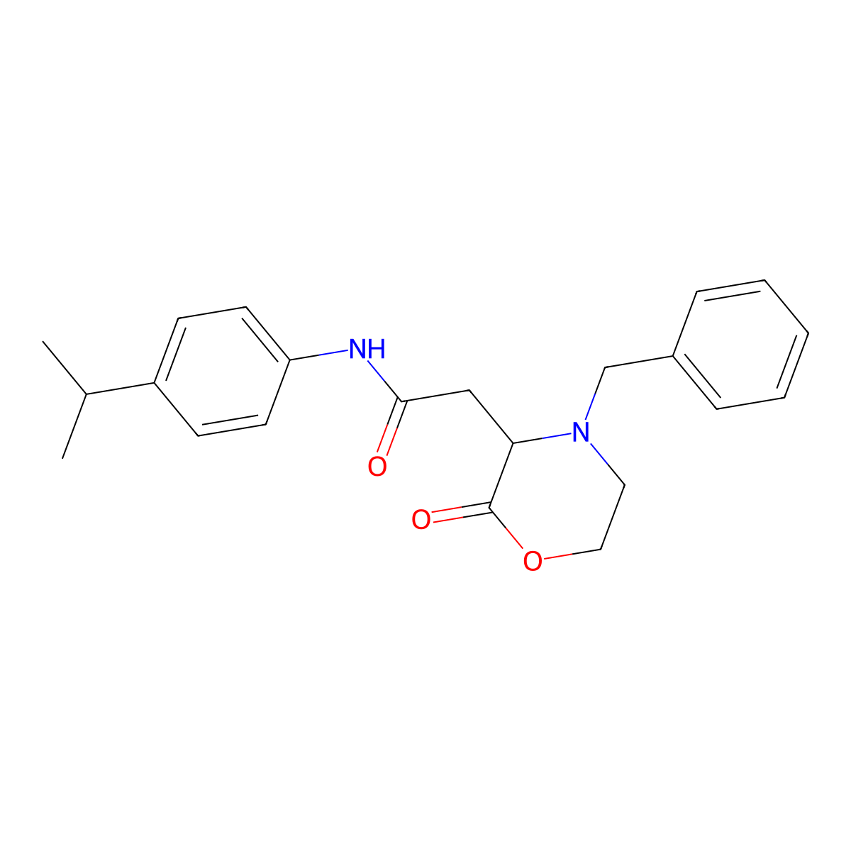 2-(4-benzyl-2-oxomorpholin-3-yl)-N-[4-(propan-2-yl)phenyl]acetamide molecular structure, CAS 1025721-85-0