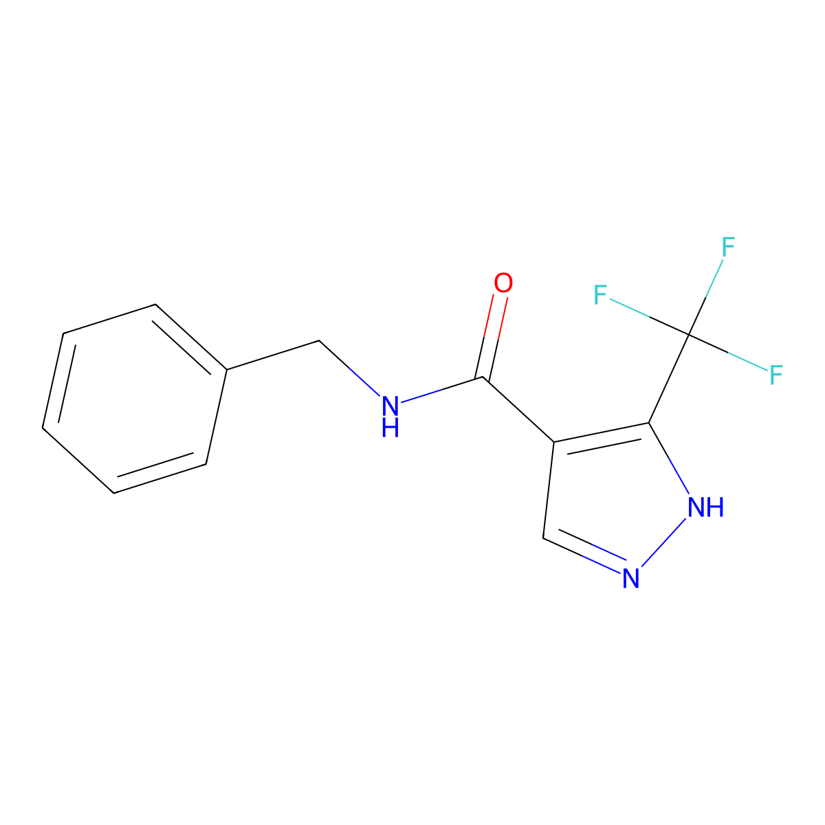 N-benzyl-5-(trifluoromethyl)-1H-pyrazole-4-carboxamide molecular structure, CAS 1025724-93-9