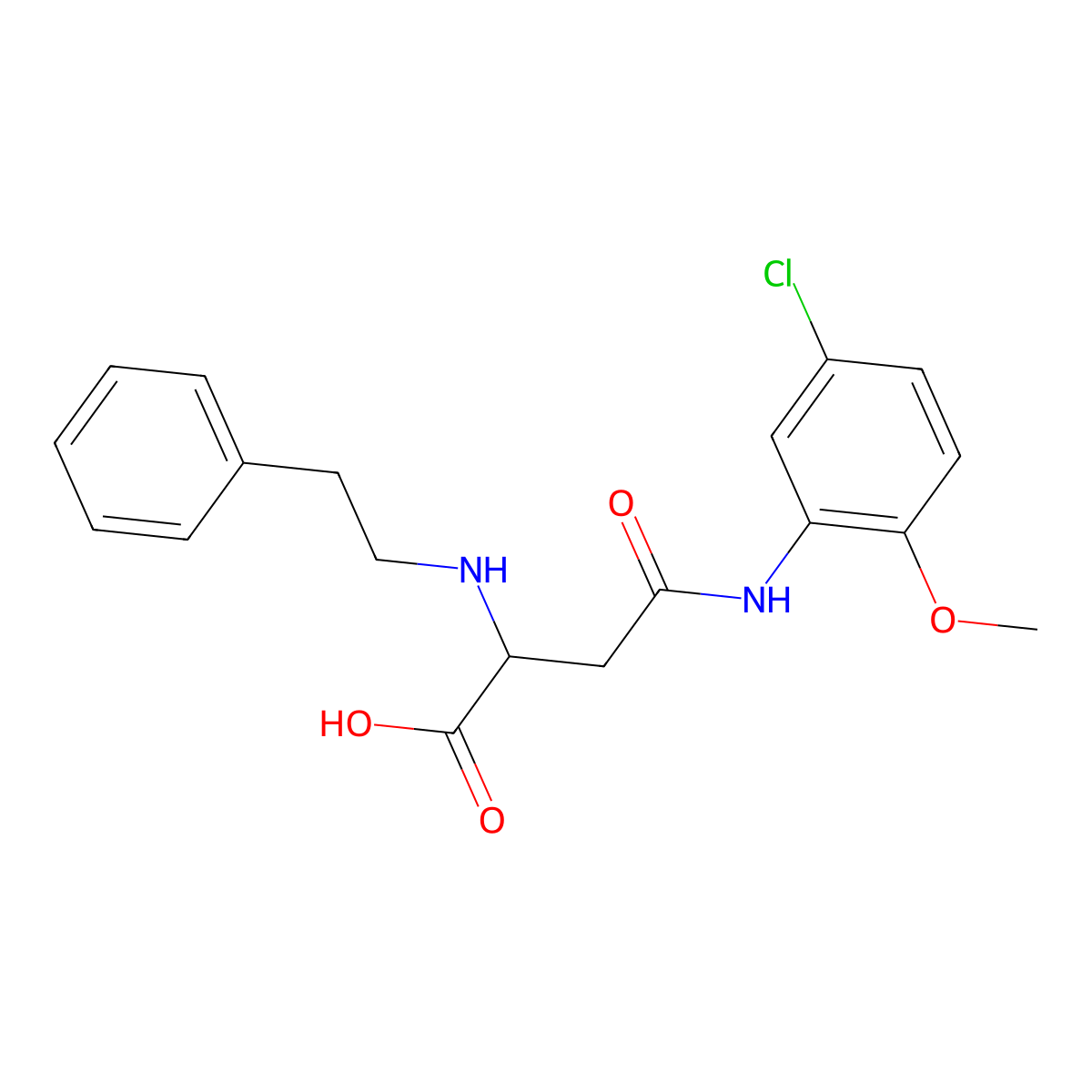 4-((5-Chloro-2-methoxyphenyl)amino)-4-oxo-2-(phenethylamino)butanoic acid molecular structure, CAS 1025725-26-1