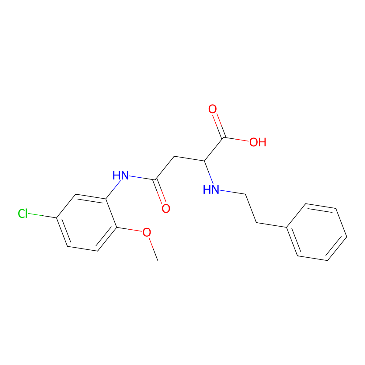 4-((5-Chloro-2-methoxyphenyl)amino)-4-oxo-2-(phenethylamino)butanoic acid molecular structure, CAS 1025725-26-1