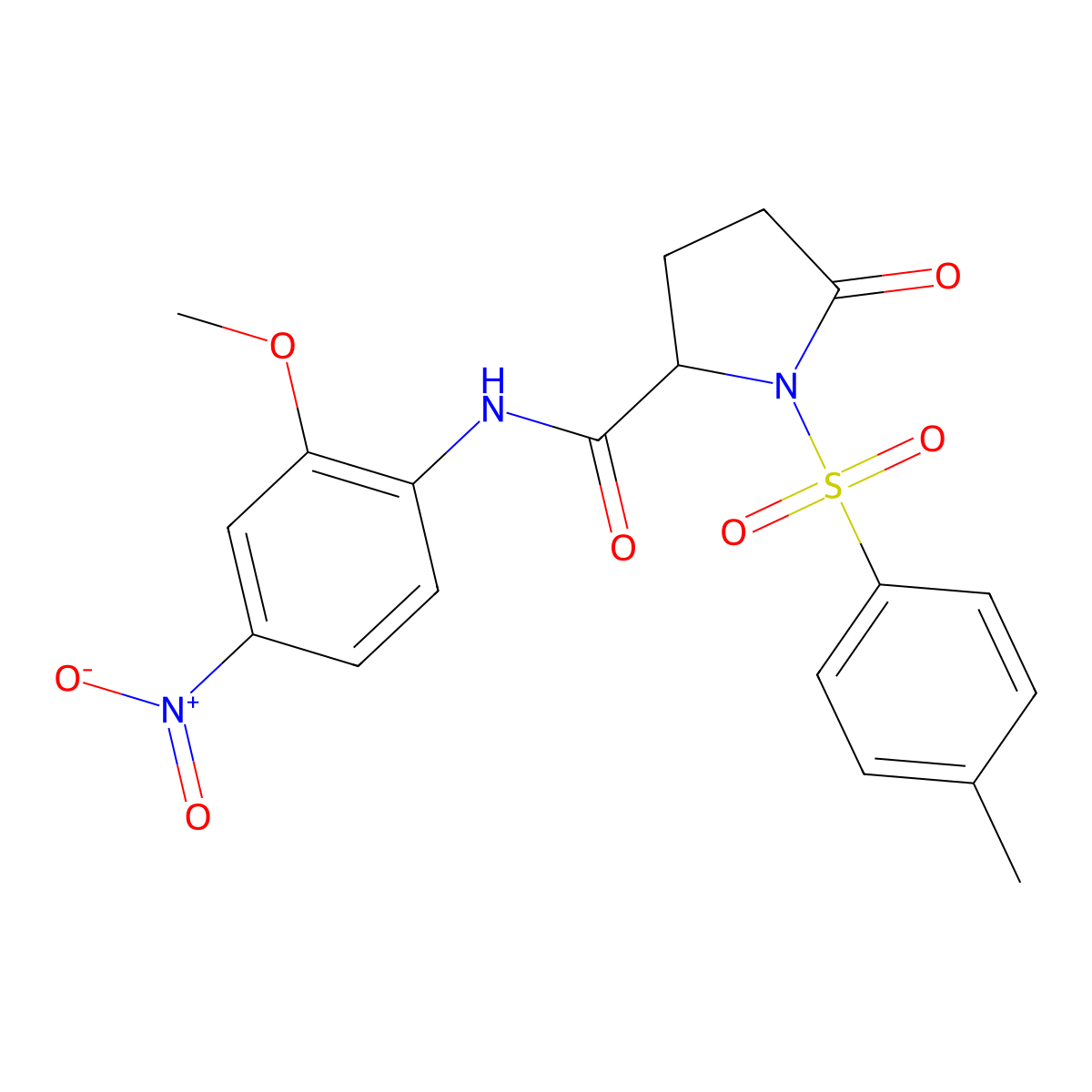 N-(2-methoxy-4-nitrophenyl)-1-(4-methylphenyl)sulfonyl-5-oxopyrrolidine-2-carboxamide molecular structure, CAS 1025725-30-7