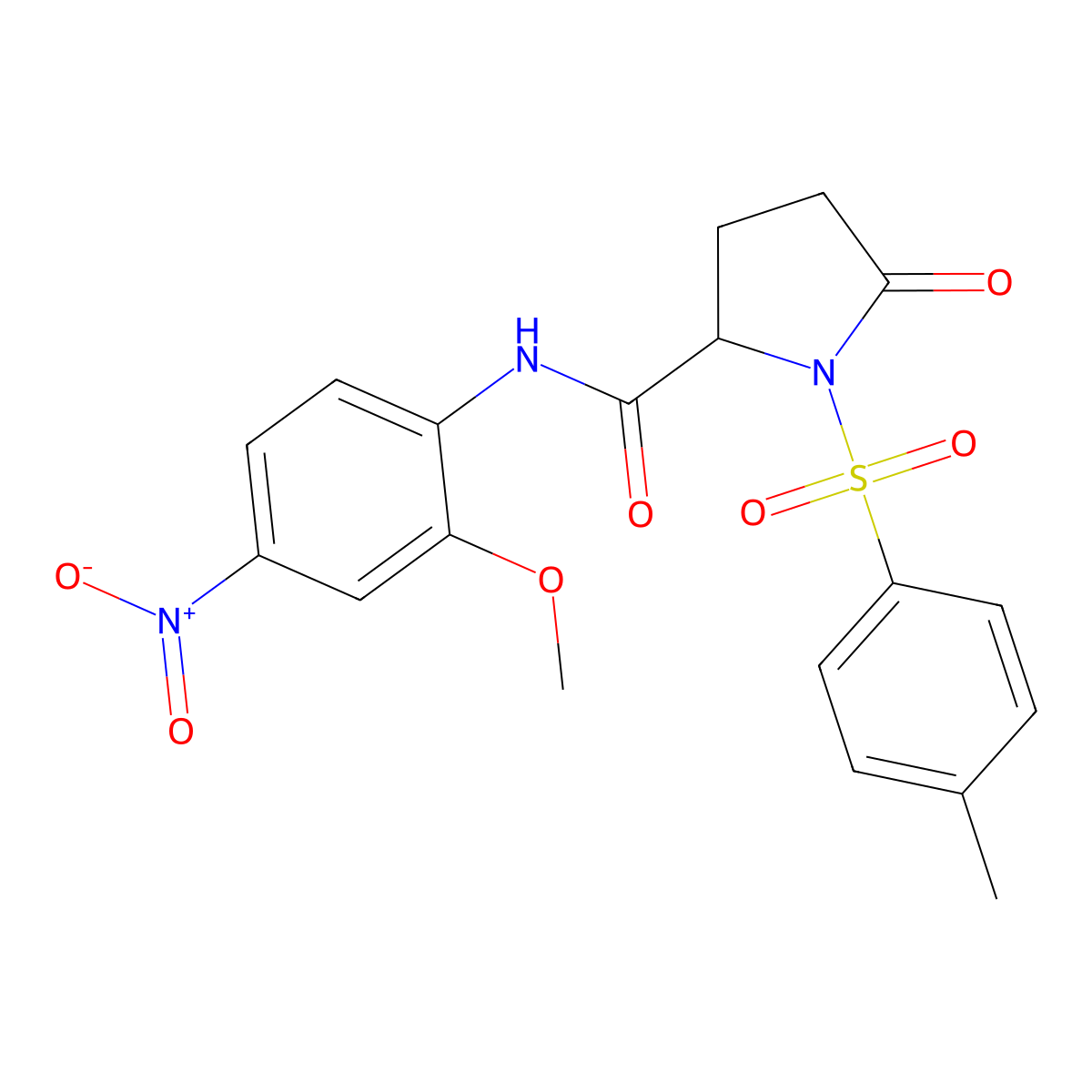 N-(2-methoxy-4-nitrophenyl)-1-(4-methylphenyl)sulfonyl-5-oxopyrrolidine-2-carboxamide molecular structure, CAS 1025725-30-7