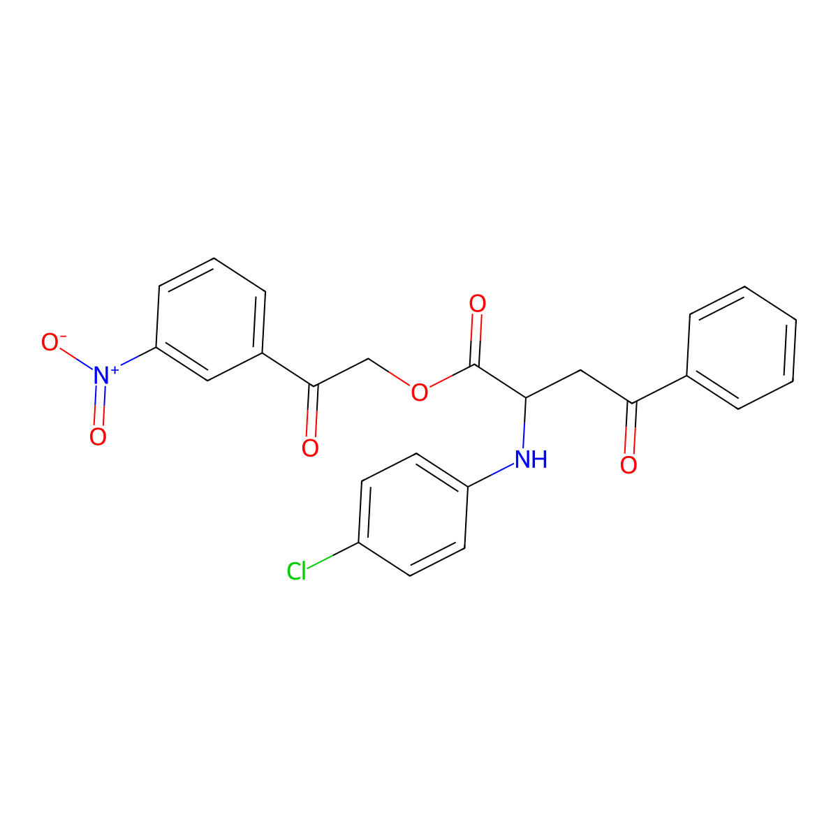 [2-(3-Nitrophenyl)-2-oxoethyl] 2-(4-chloroanilino)-4-oxo-4-phenylbutanoate molecular structure, CAS 1025725-35-2