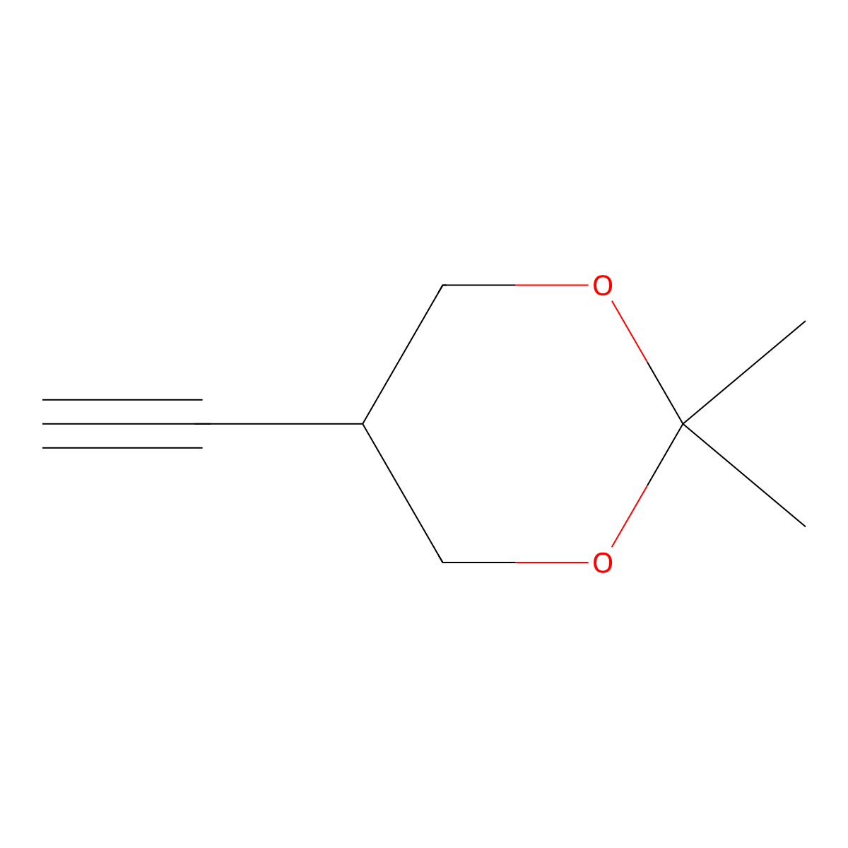 5-Ethynyl-2,2-dimethyl-1,3-dioxane molecular structure, CAS 102573-86-4