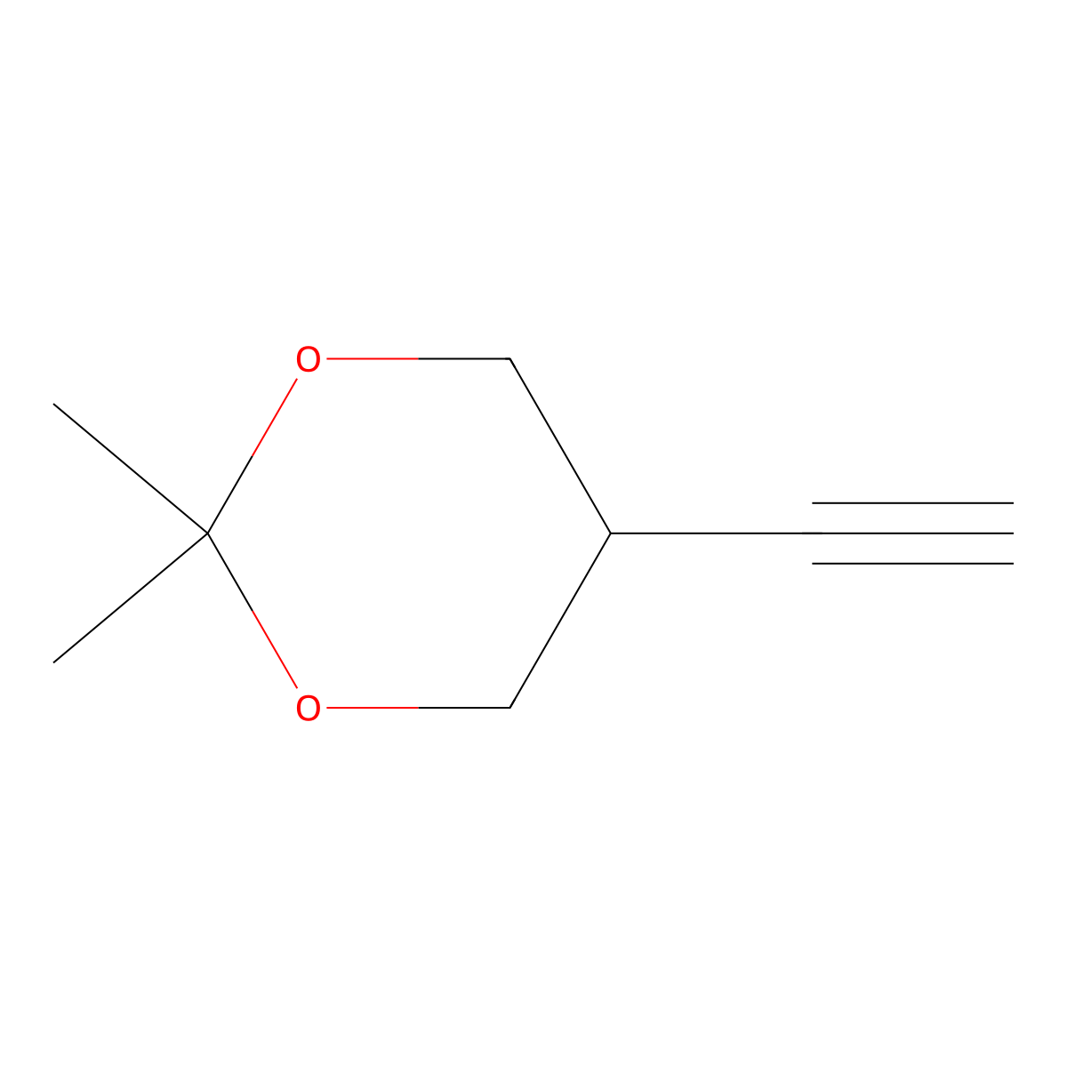 5-Ethynyl-2,2-dimethyl-1,3-dioxane molecular structure, CAS 102573-86-4