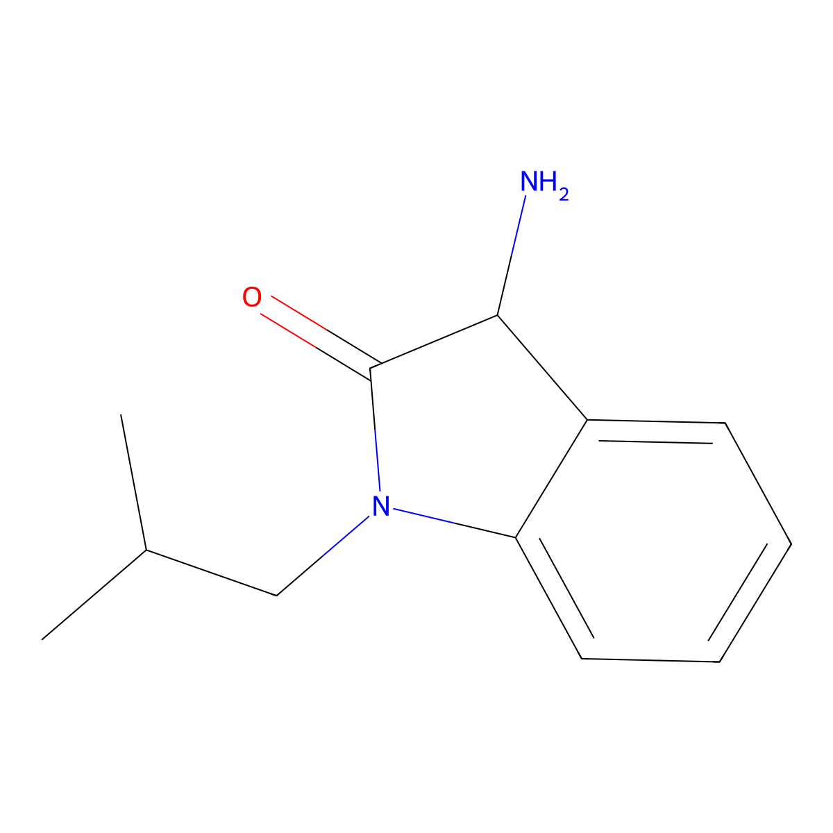 3-Amino-1-isobutylindolin-2-one molecular structure, CAS 1025736-32-6