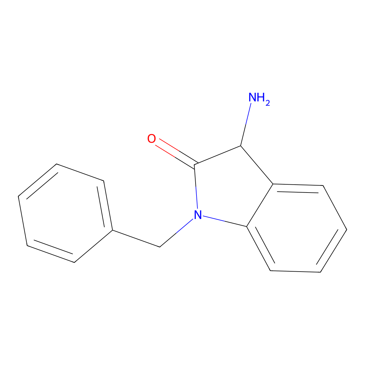 3-amino-1-benzyl-1,3-dihydro-2H-indol-2-one molecular structure, CAS 1025736-33-7
