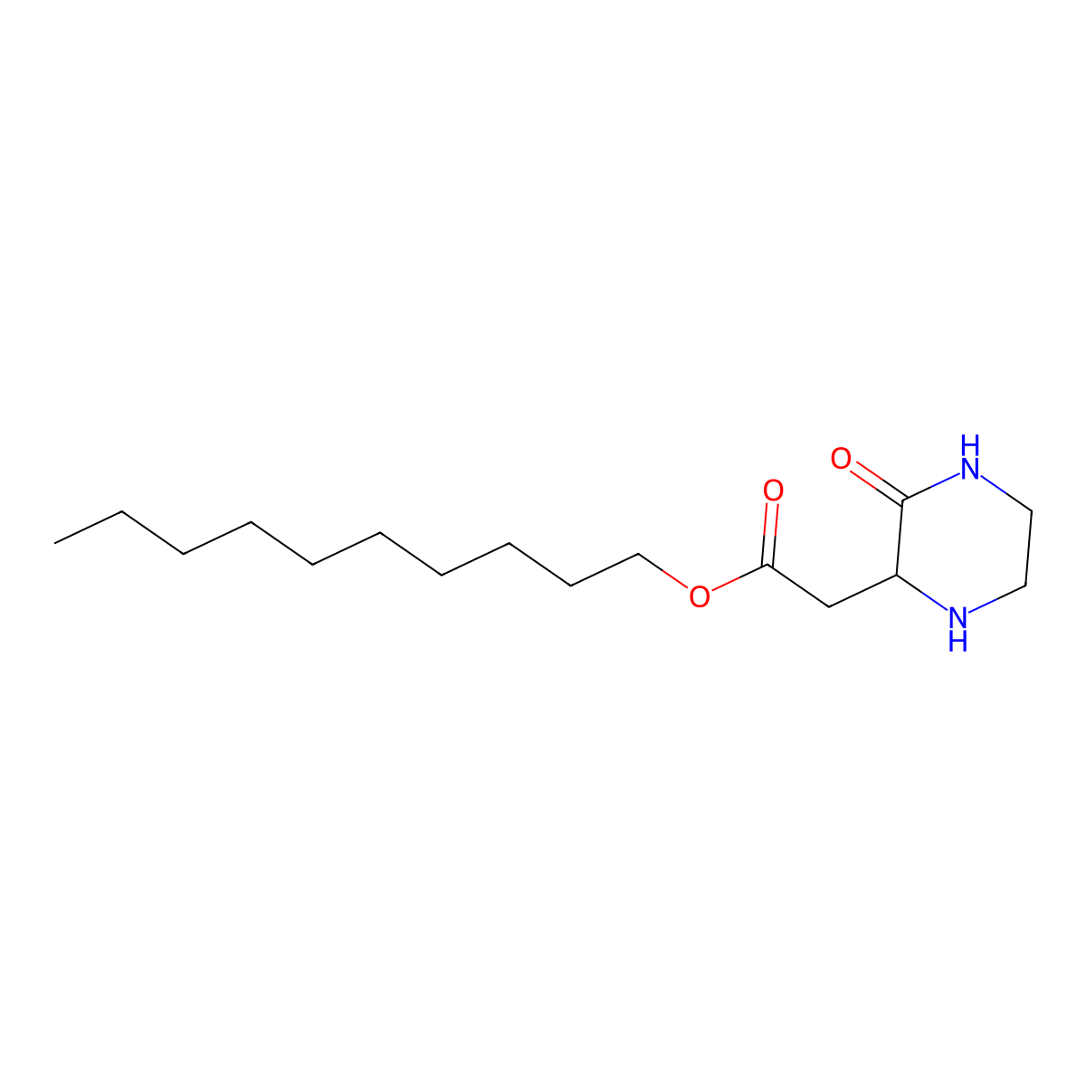 Decyl 2-(3-oxo-2-piperazinyl)acetate molecular structure, CAS 1025736-41-7