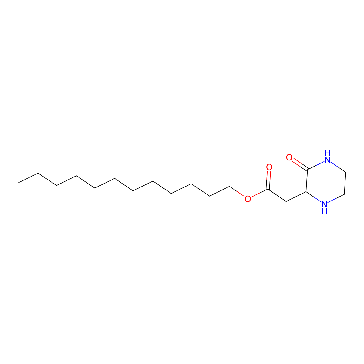 Dodecyl 2-(3-oxo-2-piperazinyl)acetate molecular structure, CAS 1025736-42-8