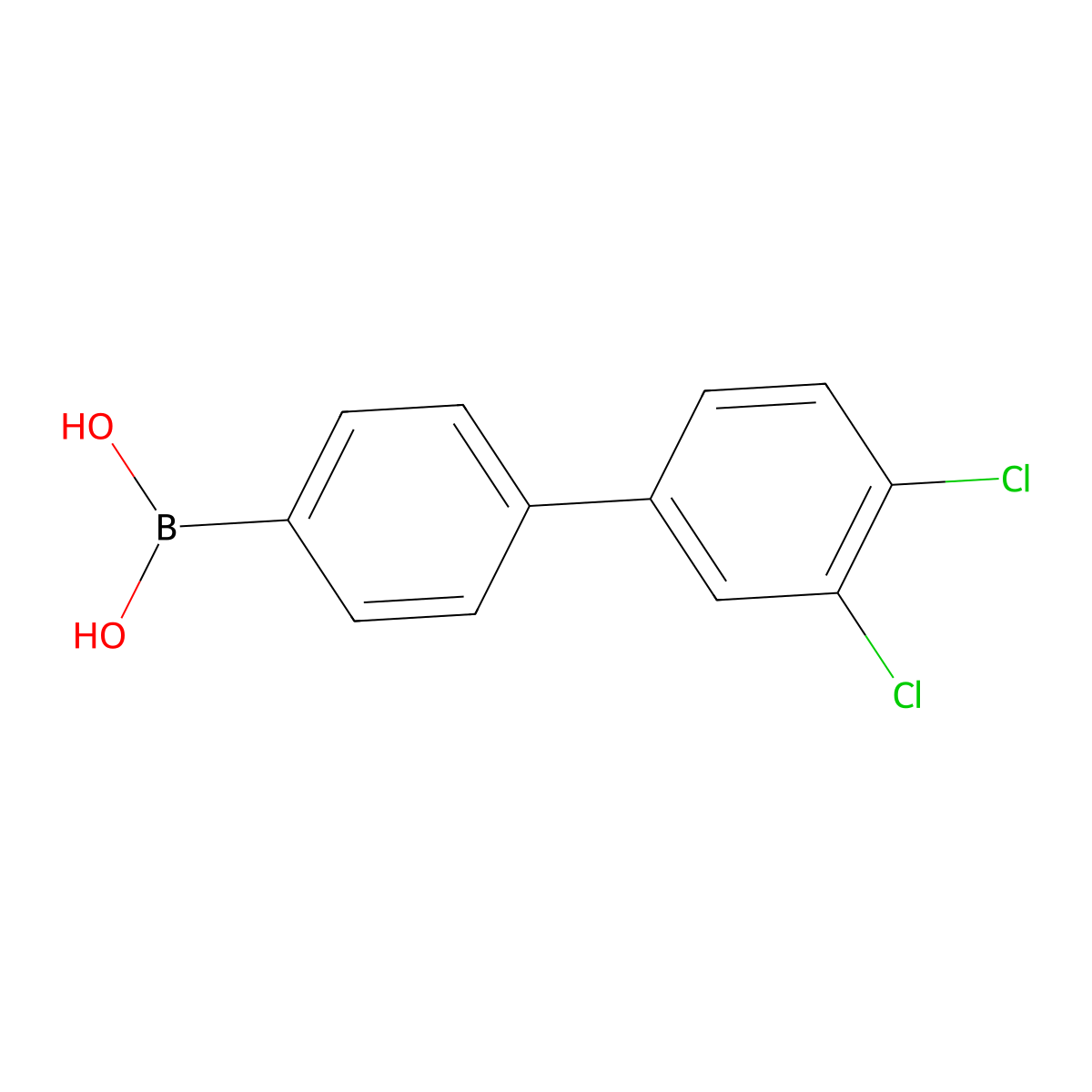 (3',4'-Dichloro-[1,1'-biphenyl]-4-yl)boronic acid molecular structure, CAS 1025736-43-9