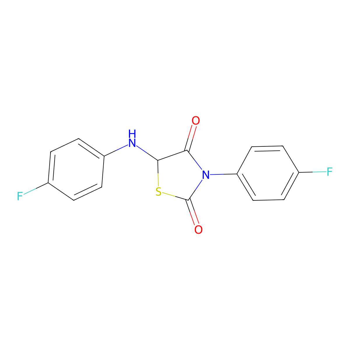 3-(4-Fluorophenyl)-5-((4-fluorophenyl)amino)thiazolidine-2,4-dione molecular structure, CAS 1025736-69-9