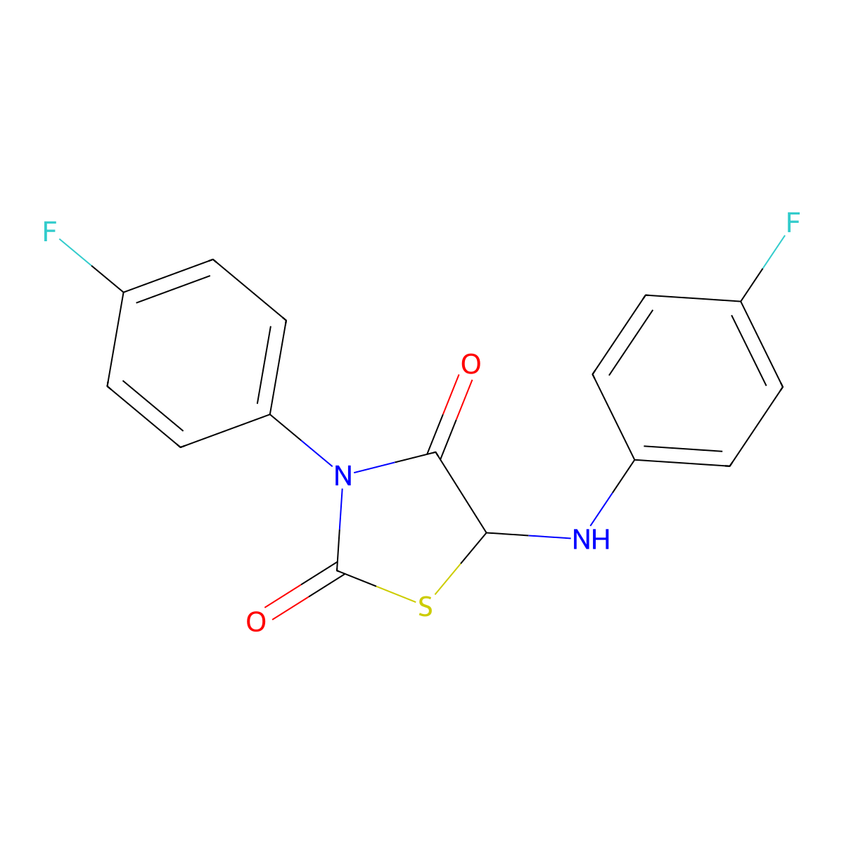 3-(4-Fluorophenyl)-5-((4-fluorophenyl)amino)thiazolidine-2,4-dione molecular structure, CAS 1025736-69-9