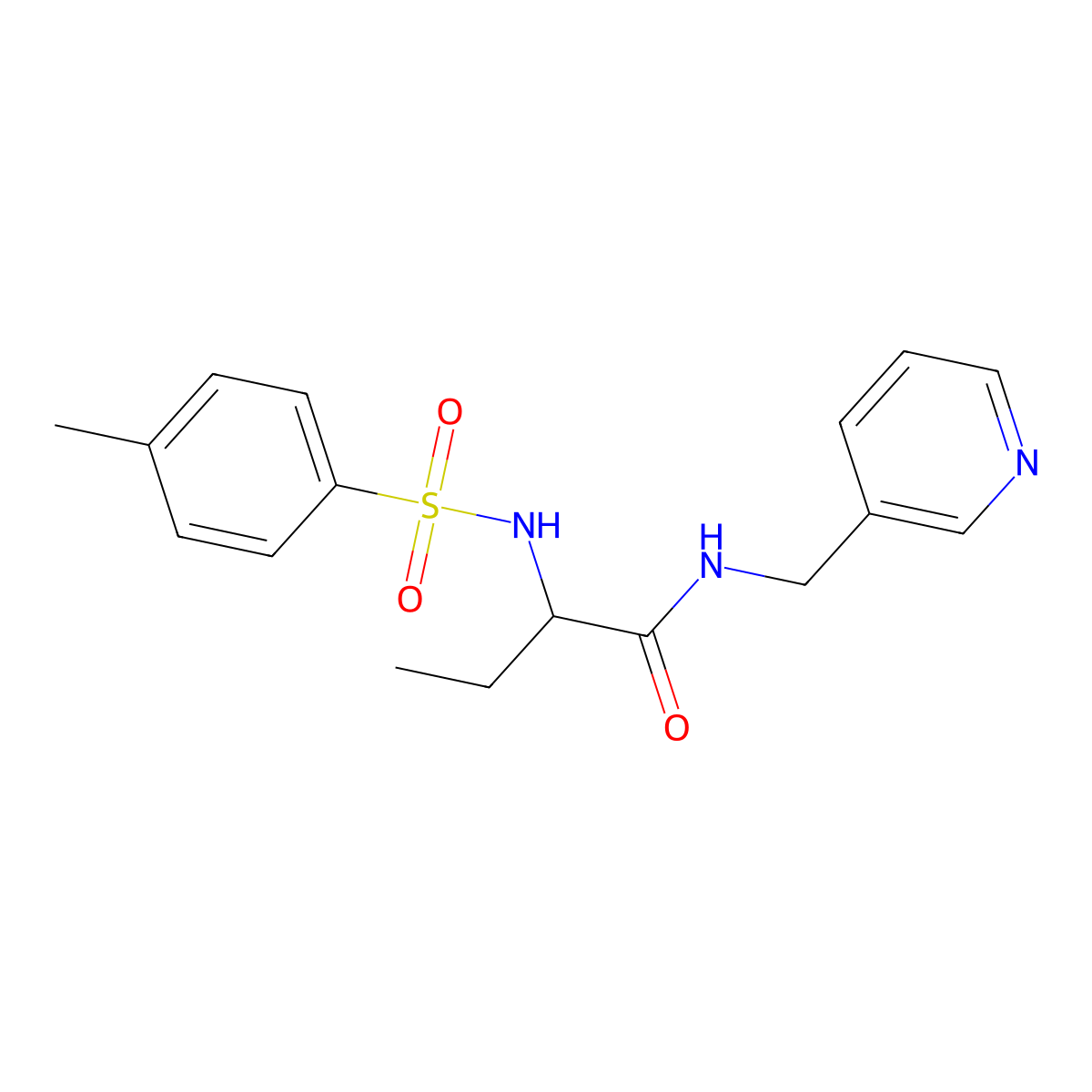 2-(4-methylbenzenesulfonamido)-N-[(pyridin-3-yl)methyl]butanamide molecular structure, CAS 1025739-06-3
