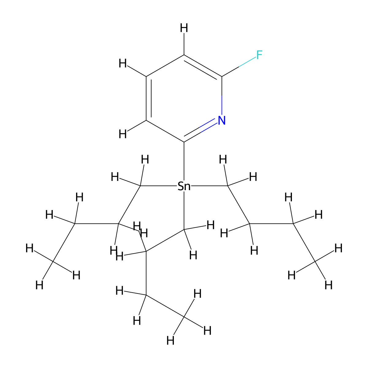 2-Fluoro-6-(tributylstannyl)pyridine molecular structure, CAS 1025744-38-0