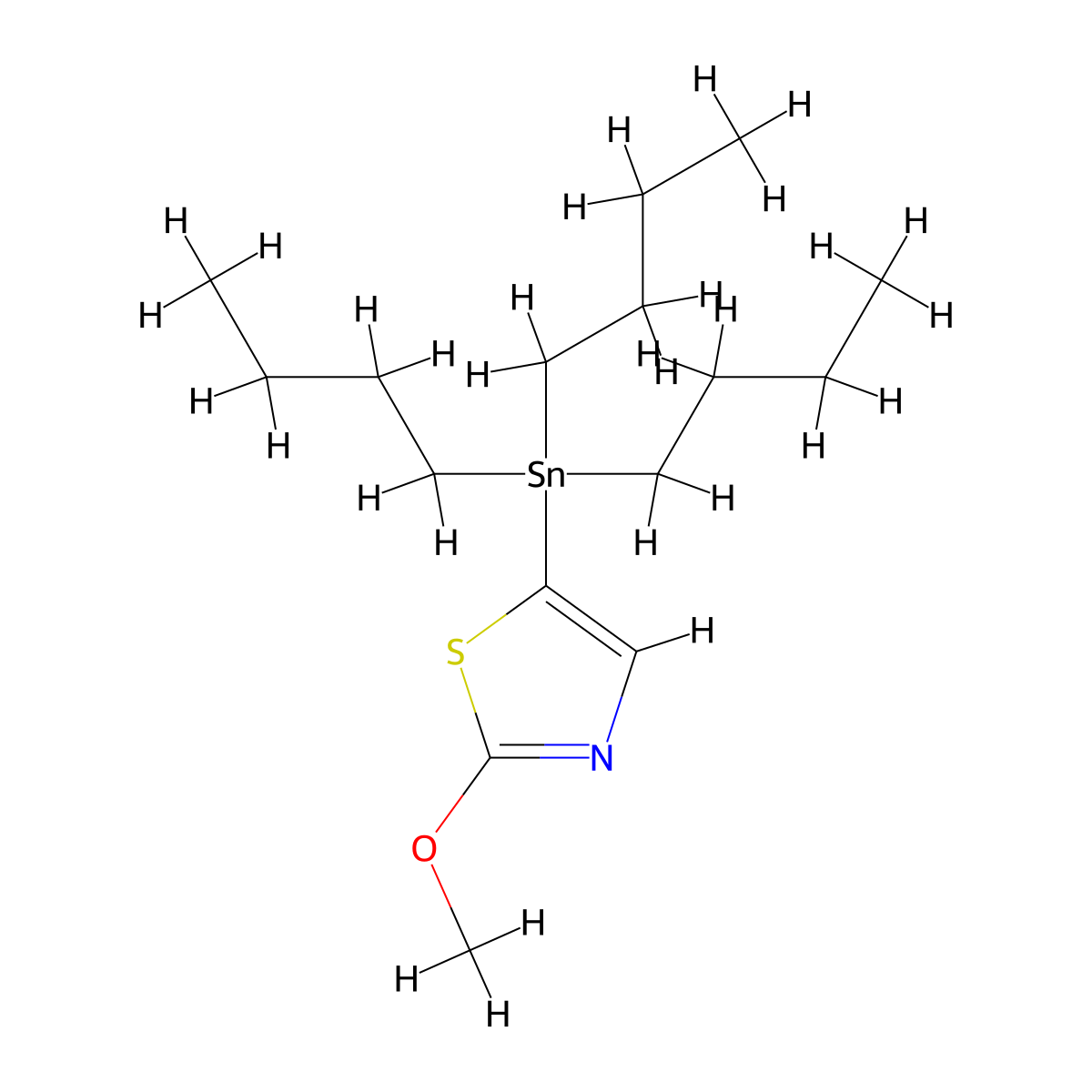2-Methoxy-5-(tributylstannyl)thiazole molecular structure, CAS 1025744-42-6