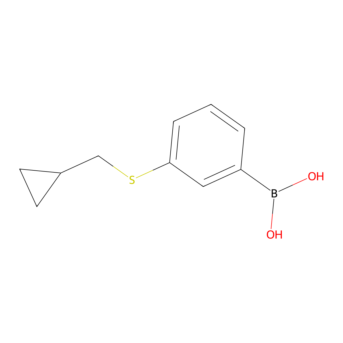 (3-((Cyclopropylmethyl)thio)phenyl)boronic acid molecular structure, CAS 1025746-82-0