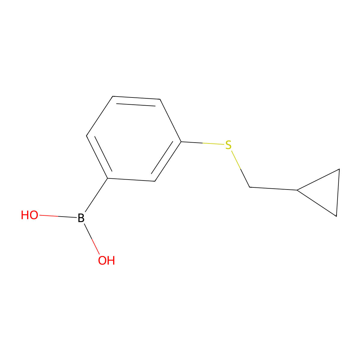 (3-((Cyclopropylmethyl)thio)phenyl)boronic acid molecular structure, CAS 1025746-82-0