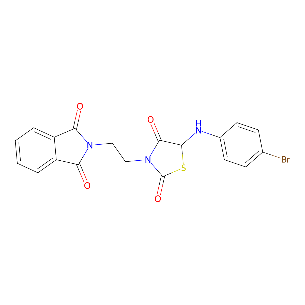 5-((4-Bromophenyl)amino)-3-(2-(1,3-dioxoisoindolin-2-yl)ethyl)thiazolidine-2,4-dione molecular structure, CAS 1025749-68-1