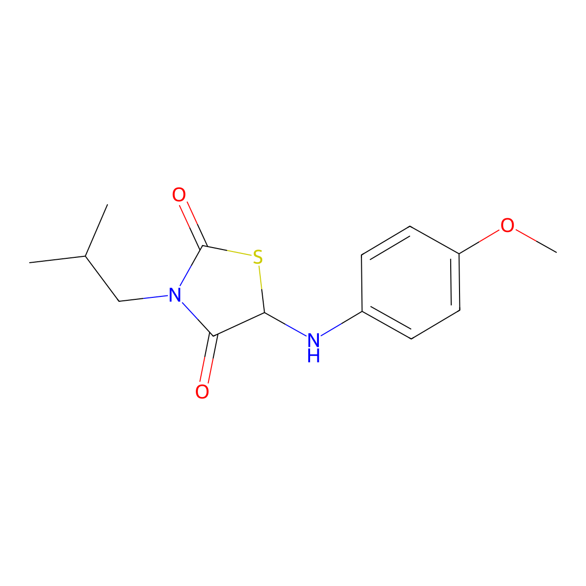 5-[(4-Methoxyphenyl)amino]-3-(2-methylpropyl)-1,3-thiazolidine-2,4-dione molecular structure, CAS 1025750-15-5