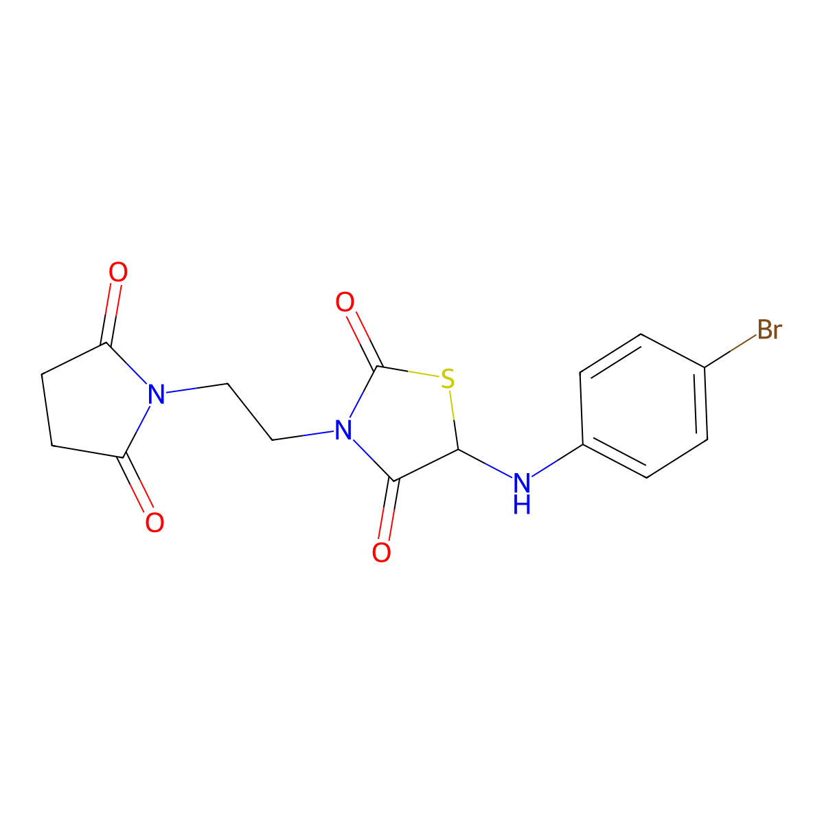 5-((4-Bromophenyl)amino)-3-(2-(2,5-dioxopyrrolidin-1-yl)ethyl)thiazolidine-2,4-dione molecular structure, CAS 1025750-24-6