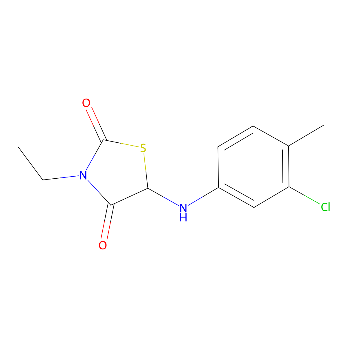 5-[(3-Chloro-4-methylphenyl)amino]-3-ethyl-1,3-thiazolidine-2,4-dione molecular structure, CAS 1025750-35-9