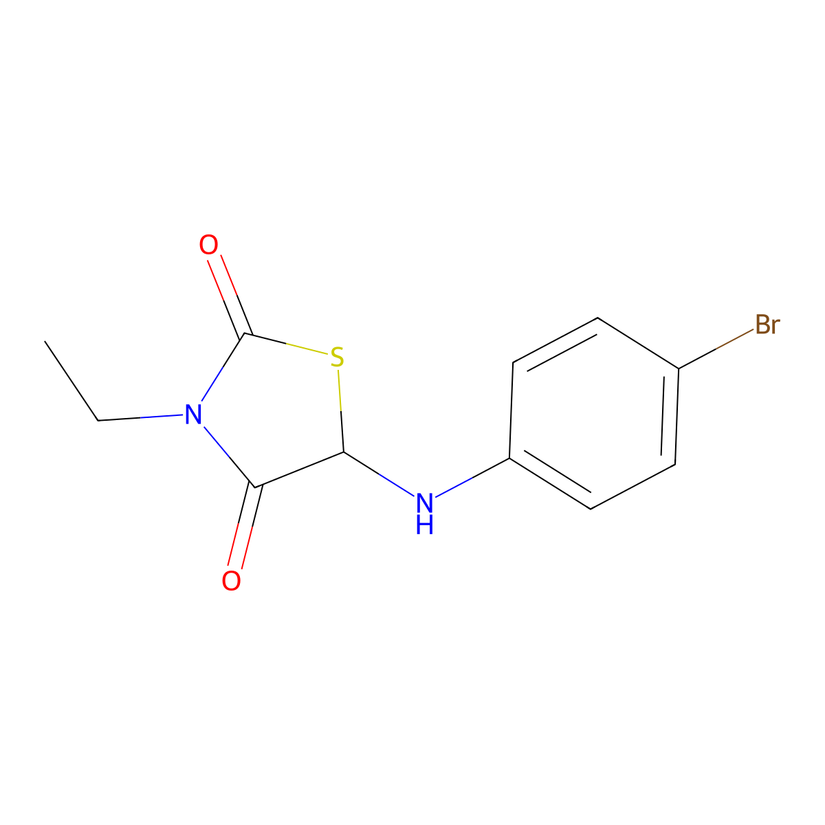 5-((4-Bromophenyl)amino)-3-ethylthiazolidine-2,4-dione molecular structure, CAS 1025750-38-2