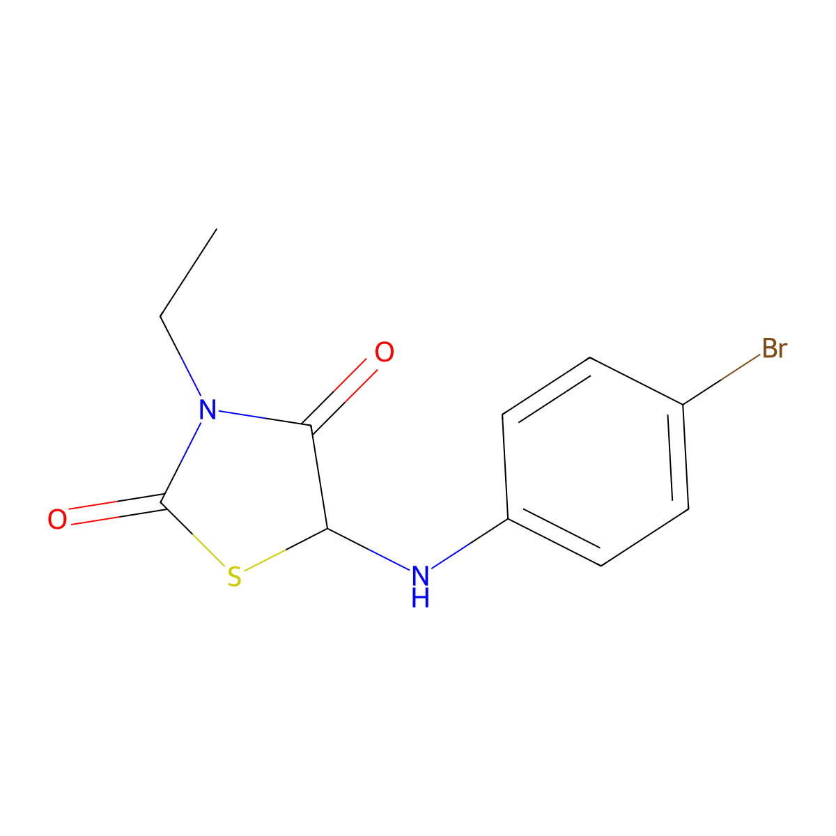 5-((4-Bromophenyl)amino)-3-ethylthiazolidine-2,4-dione molecular structure, CAS 1025750-38-2