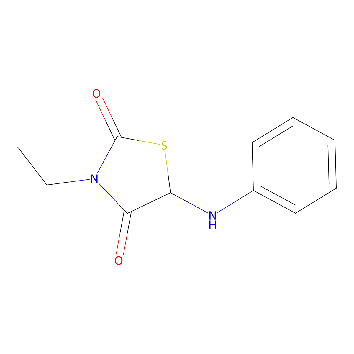 5-Anilino-3-ethyl-1,3-thiazolidine-2,4-dione molecular structure, CAS 1025750-41-7