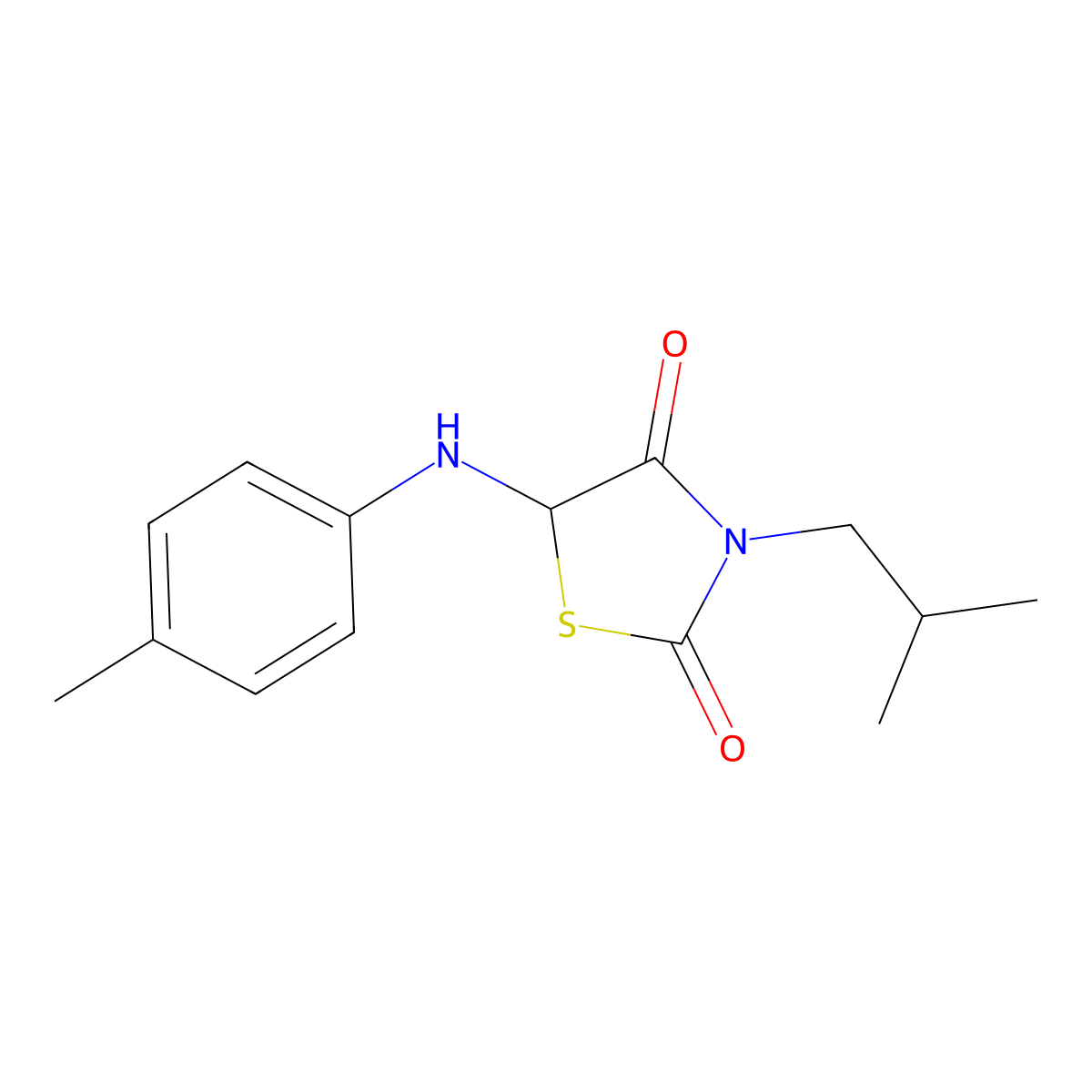 3-Isobutyl-5-(p-tolylamino)thiazolidine-2,4-dione molecular structure, CAS 1025750-44-0