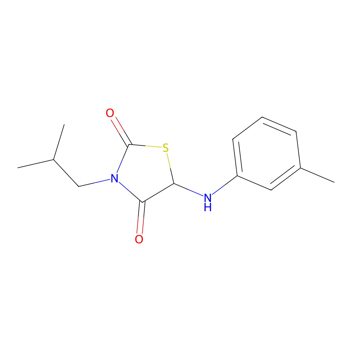 3-Isobutyl-5-(m-tolylamino)thiazolidine-2,4-dione molecular structure, CAS 1025750-45-1