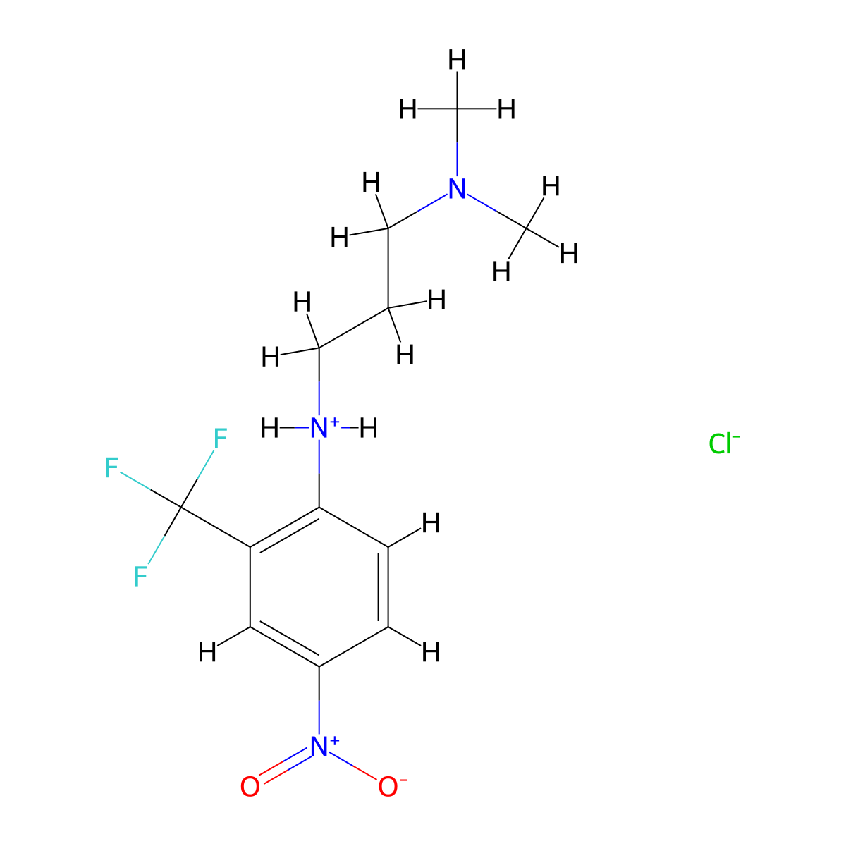 N-[3-(dimethylamino)propyl]-4-nitro-2-(trifluoromethyl)benzenaminium chloride molecular structure, CAS 1025759-04-9