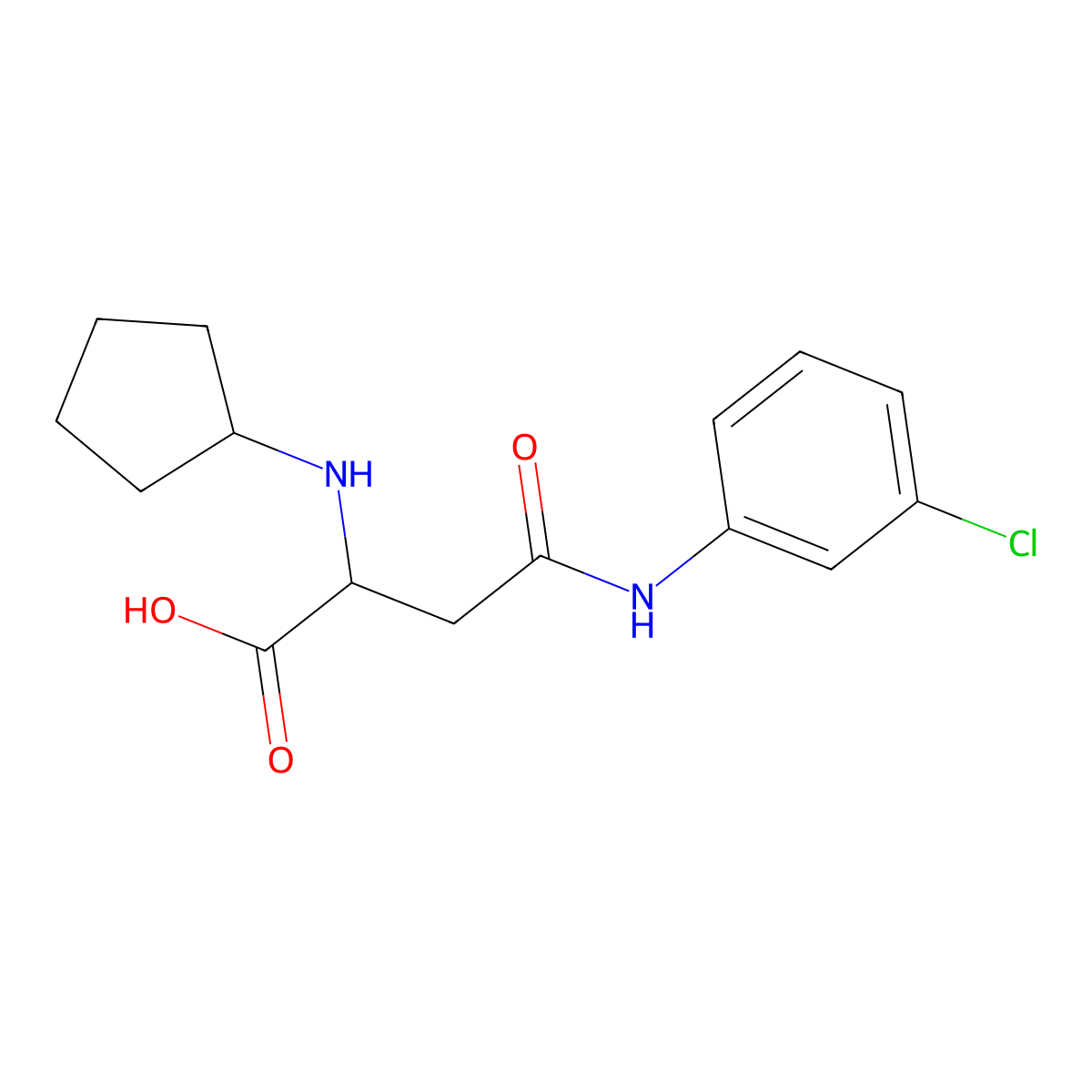 4-(3-Chloroanilino)-2-(cyclopentylamino)-4-oxobutanoic acid molecular structure, CAS 1025759-13-0