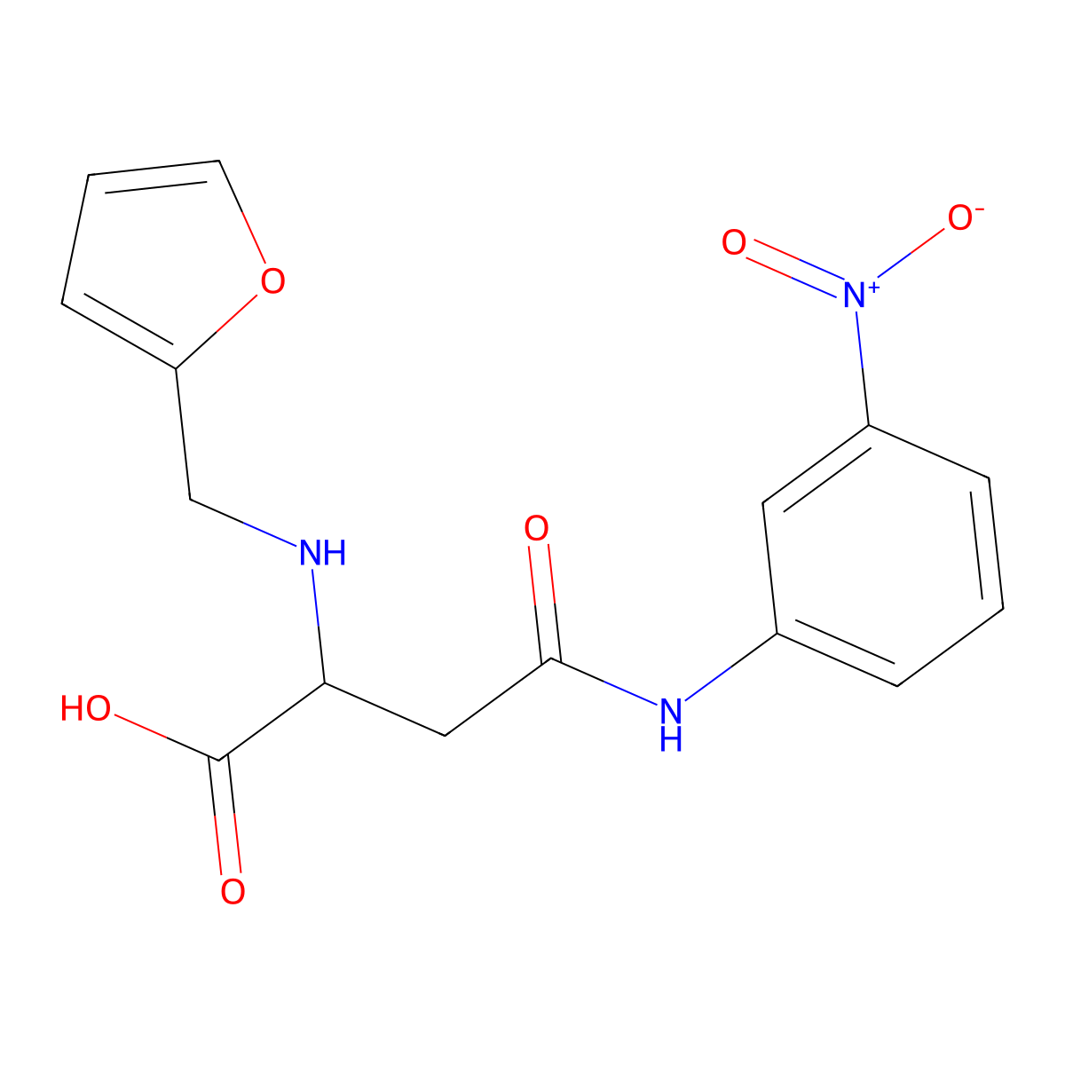 2-(Furan-2-ylmethylamino)-4-(3-nitroanilino)-4-oxobutanoic acid molecular structure, CAS 1025759-25-4