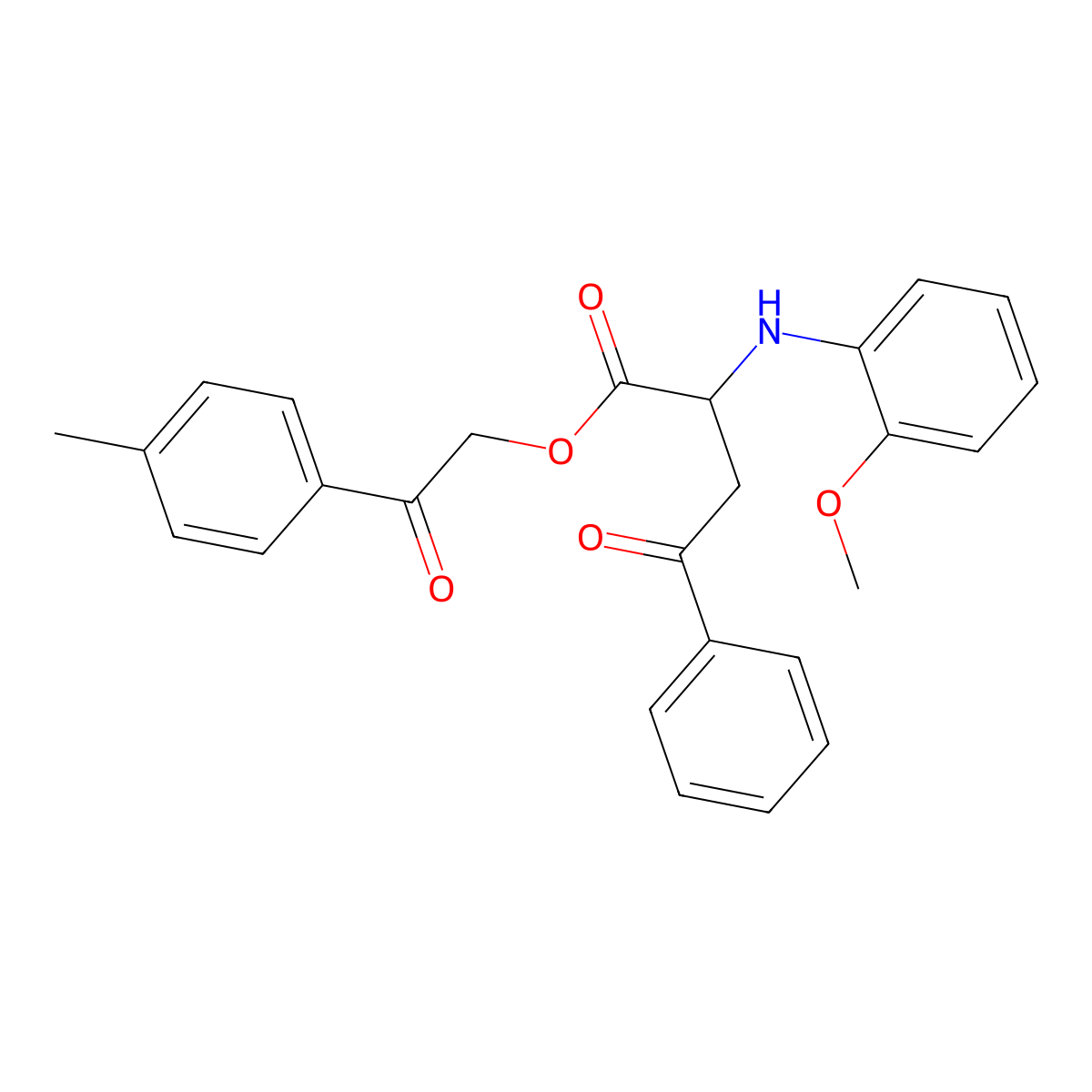 2-(4-Methylphenyl)-2-oxoethyl 2-[(2-methoxyphenyl)amino]-4-oxo-4-phenylbutanoate molecular structure, CAS 1025759-34-5